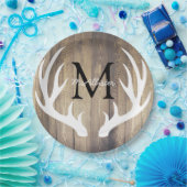 Rustikales Land Weißer Hirsch Antlers Leichten Sta Pappteller (Party)