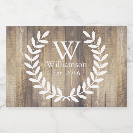 Rustikales Land Weißer Laurels & Barnholz Lebensmitteletikett (Einzelnes Label)