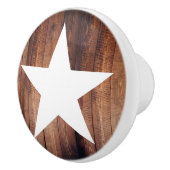 Rustikales Land Weißer Star & Holzplanks Keramikknauf (Rechts)