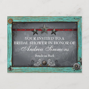 Rustikales Land-Western-Brautparty laden ein Einladungspostkarte