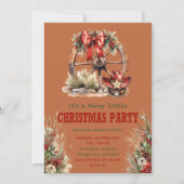 Rustikales Land Western Weihnachten Party Einladun Einladung (Vorderseite)