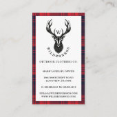 Rustikales Land Wilderness Deer & Glasses Kariert Visitenkarte (Rückseite)