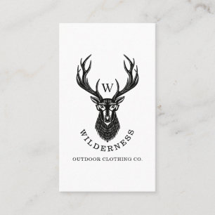 Rustikales Land Wilderness Deer & Glasses Kariert Visitenkarte