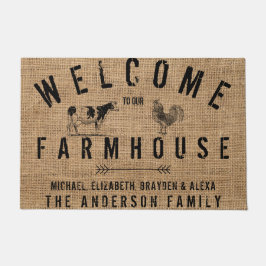Rustikales Land Willkommen bei unseren Landtieren Fußmatte