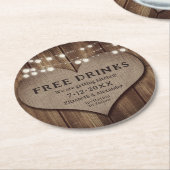 Rustikales Land wird Save the Date getroffen Runder Pappuntersetzer (Angewinkelt)