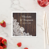 Rustikales Land Wood and Lace Wedding Napkins Serviette (Beispiel)