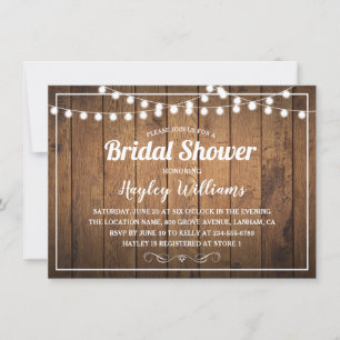 Rustikales Land Wood Bridal Dusche Einladungen