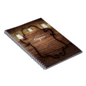 Rustikales Land Wood & Lighted Mason Jars Notizblock (Rechte Seite)