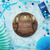 Rustikales Land Wood & Lighted Mason Jars Wedding Pappteller (Party)