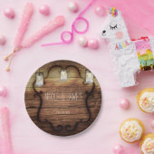 Rustikales Land Wood & Lighted Mason Jars Wedding Pappteller (Party)