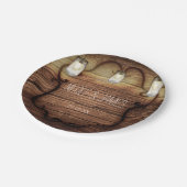 Rustikales Land Wood & Lighted Mason Jars Wedding Pappteller (Schrägansicht)