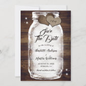 Rustikales Land Wood Lights Mason Jar Wedding Save The Date (Vorderseite)
