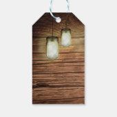 Rustikales Land Wood Mason Jar Lights Gastgeschenk Geschenkanhänger (Rückseite)