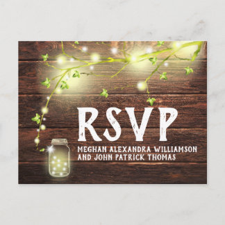 Rustikales Land Wood Mason Jar String Lights UAWG Postkarte