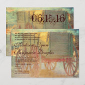 Rustikales Landaltwagen Hochzeitseinladungen Einladung (Vorne/Hinten)