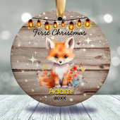 Rustikales Landbaby Erstweihnachtsfox Keramik Ornament