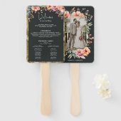 Rustikales Landblumensaal Grüne Hochzeit Programm Fächer (Vorne und Hinten)