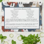 Rustikales Landdorf Winter Familienrezept Geschirrtuch (Gefaltet)