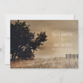 Rustikales Landfeld Minimal Country Wedding Einladung (Vorderseite)