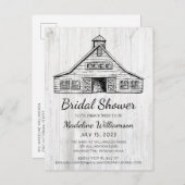 Rustikales Landgut mit einfachem Holz Save the Dat Ankündigungspostkarte (Vorne/Hinten)