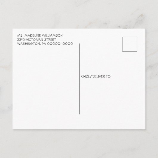 Rustikales Landgut mit einfachem Holz Save the Dat Ankündigungspostkarte (Rückseite)