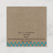 Rustikales Landhandwerk primitive Kraft Quadratische Visitenkarte (Rückseite)