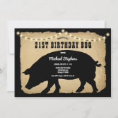 Rustikales Landhaus 21. Geburtstag Barbeque - GRIL Einladung (Vorderseite)