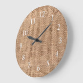 Rustikales Landhaus Burlap Große Wanduhr (Winkel)