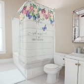 Rustikales Landhaus Dekor Blumenholz Familie Duschvorhang (Beispiel)