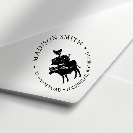 Rustikales Landhaus gestapelte Landtiere Permastempel