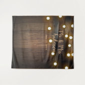 Rustikales Landhaus Holzwein Fass & Lights Wandteppich (Vorderseite (Horizontal))