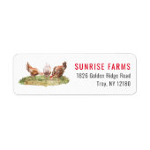 Rustikales Landhaus Hühner Rücksendeadresse (Vorne)