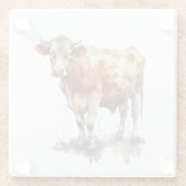 Rustikales Landhaus Kuh Portrait Glasuntersetzer (Rückseite)