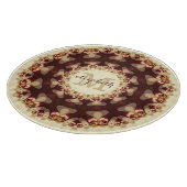 Rustikales Landhaus Mandala Individuelle Name Rund Schneidebrett (Ecke)