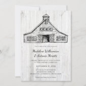 Rustikales Landhaus mit einfachem Holz Einladung (Vorderseite)