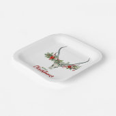 Rustikales Landhaus Rentier Skull & Garland Weihna Pappteller (Gewinkelt)