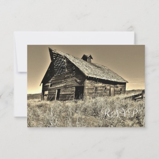 Rustikales Landhaus RSVP Cards (Rückseite)