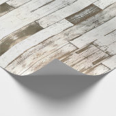 rustikales Landhaus Scheune grau weiß Holzkorn Geschenkpapier (Ecke)