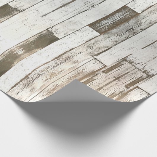 rustikales Landhaus Scheune grau weiß Holzkorn Geschenkpapier (Ecke)