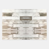 rustikales Landhaus Scheune grau weiß Holzkorn Geschenkpapier Set (Vorderseite 3)