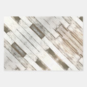 rustikales Landhaus Scheune grau weiß Holzkorn Geschenkpapier Set (Vorderseite 2)