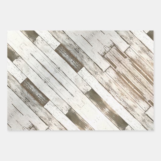 rustikales Landhaus Scheune grau weiß Holzkorn Geschenkpapier Set (Vorderseite 2)