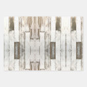 rustikales Landhaus Scheune grau weiß Holzkorn Geschenkpapier Set (Vorderseite)