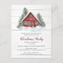 Rustikales Landhaus Weihnachten Party Einladung