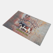 Rustikales Landhaus Western Kuh Bauernhof Fußmatte (Schrägansicht)