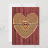Rustikales Landherz Barnholz Einladung zur Hochzei (Rückseite)