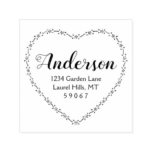 Rustikales Landherz Familienname Rücksendeadresse Permastempel (Design)