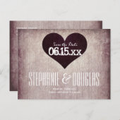 Rustikales Landherz Save the Date Postkarten (Vorne/Hinten)