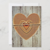 Rustikales Landherz Straußenholz Einladung (Rückseite)