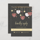 Rustikales Landherz und Schneeflocke RSVP Karte (Vorne/Hinten)